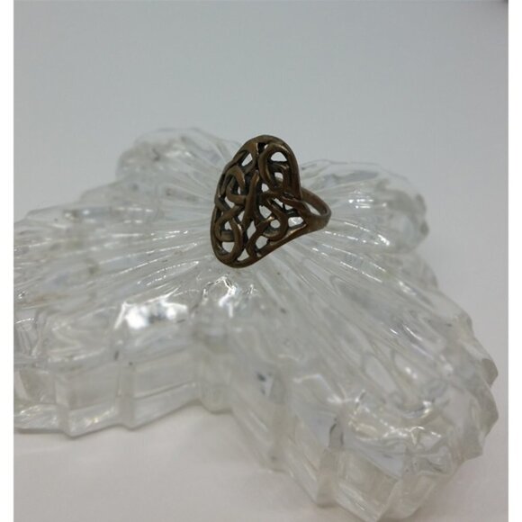 VINTAGE filigree cutout scroll solid sterling silver ring statement - Picture 1 of 8